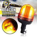 SUNWAN Baliza ámbar intermitente, 60 LED giratorio flexible DIN, 12 V/24 V luz de advertencia para tractor, camión, SUV, barco