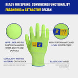 3 pares de guantes de trabajo utilitarios para mujeres y hombres, guantes resistentes a los cortes, guantes de jardinería ultraligeros y flexibles con revestimiento de poliuretano (XL, verde)