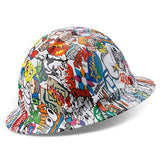 ▶ Casco de seguridad aprobado por OSHA de ala completa, casco de seguridad, caos de personajes, dibujos animados y anime, diseño personalizado, Cascos de Construcción, suspensión de trinquete ajustable de 6 puntos