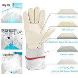 Guantes criogénicos ultra largos para exteriores, pala de nieve a baja temperatura, impermeables, guantes protectores de nitrógeno líquido, guantes congelados, almacenamiento en frío, color blanco, 45 cm (mediano)