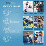▶ Mascarillas desechables  para la venta con válvula, 5 unidades de máscara negra – desechable lavable – cubierta respiratoria antipolvo, anti contaminación, 5 capas no tejidas, respiratorias