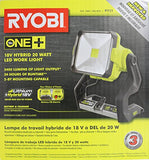 ▶ RYOBI  One+ 1,800 Lumen 18V Hybrid AC and Lithium Ion Powered Flat Standing LED Work Light with Onboard Mounting Options (Battery and Extension Cord Not Included, Light Only)