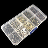 150 juegos de tornillos redondos de cabeza plana Chicago botones de metal remaches de rosca puntos de metal remaches remaches de uñas para manualidades de cuero 5/16 pulgadas (mezclados en caja)