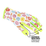 ▶ Guantes Jardinería , cuero sintético, floral/verde ZillaGreen, L guante de jardín para mujer, L