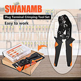 ▶ Kit de herramientas de crimpado de terminales de alambre con 1000 conectores de cable, juego de alicates de crimpado AWG20-12 para conectores de pala macho/hembra con mangas aisladas