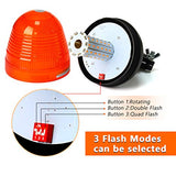 ▶ LED giratorio intermitente ámbar baliza de montaje flexible luz estroboscópica tractor luz de advertencia de emergencia para carretilla elevadora camión cortadora UTV