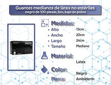 ▶ Guante de Latex Negro Ambiderm Plus Mediano Caja con 100 piezas