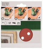 Bosch Home and Garden 2609256A27 - Juego de 5 hojas para lijadoras de órbita aleatoria 125.240