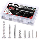 ▶ Hilitchi 275-piece Acero Inoxidable Phillips Ronda Pan Head Autoperforantes Tornillo Surtido Kit (Ronda Pan Head)