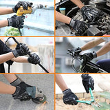 KKOYING Guantes de trabajo pesados, guantes mecánicos, protección contra impactos TPR, ajuste de rendimiento, reducción de vibraciones, capacidad para pantalla táctil (XL, negro)