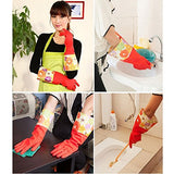 ▶ Cocina goma limpieza guantes con forro interior hogar Thickening PU Guante de látex de lavado impermeable 2 pares