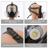▶ Respirador de Cara Completa Reutilizable Cubierta de Cara Completa Cubierta de Gas 8 en 1 Respirador de Vapor orgánico Amplio Campo de visión para máquina de Pintura Pulido Soldadura y Otra