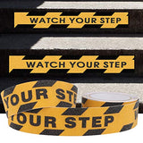 Cinta Antiderrapante,Cinta de Seguridad Señalización'Watch Your Step',Cinta de paso de Tracción Antideslizante con tira de Agarre Enrollable de Seguridad,Uso Amplio