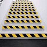 FUNJEE Cinta de seguridad para suelos de advertencia en color negro y amarillo, 2 pulgadas x 18 yardas (36 yardas)