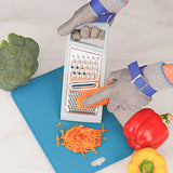 ▶ Guantes de Trabajo Anticorte , versión mejorada 2.0 de nivel 9 de alambre de acero inoxidable de malla metálica para cocina, guantes de trabajo de seguridad (grande)