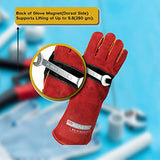 ▶ Guantes de soldador magnéticos de 40,64 cm de protección de escudo del antebrazo, doble capa de hilos de Kevlar fuertes, ignífugos, 1 par.