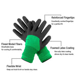 ▶ Guantes de jardinería para mujer, 12 pares de guantes de jardín con revestimiento de goma de tamaño mediano para mujer, guantes de trabajo protectores transpirables duraderos que se adaptan a la mayoría (mediano)