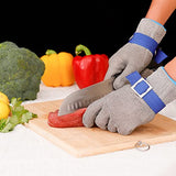 ▶ Guantes de Trabajo Anticorte , versión mejorada 2.0 de nivel 9 de alambre de acero inoxidable de malla metálica para cocina, guantes de trabajo de seguridad (grande)