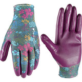 ▶ Guantes de jardinería Guantes de trabajo y jardinería con revestimiento de nitrilo para mujer, talla M (497 M)