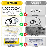 ▶ IEAWISL Surtido de anillos a presión, anillo de retención de acero de aleación, 325 piezas, 15 tamaños, kit de surtido de anillos de retención externos, juego de anillos de retención para ejes, ejes y otras piezas móviles