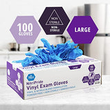Medpride - Guantes de examen de mezcla de nitrilo sintético y vinilo, tamaño grande, 100 unidades, sin polvo, sin látex y sin goma, guantes protectores de un solo uso no estériles para uso médico, cocina, limpieza y más