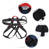 ▶ Arnés de Seguridad, Arneses de Seguridad para la Detención de Caídas, Cinturón de Seguridad Medio Cuerpo para Escalada en Roca Rappel Trabajo Aéreo Cinturón de Seguridad(Negro)