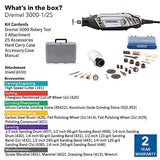 ▶ DREMEL - Kit de Perforadora de Velocidad Variable de 120 Voltios con un Acoplamiento y 25 Accesorios