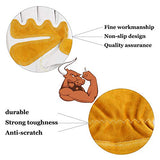 ▶ Guantes de jardinería de piel para mujeres y hombres, guantes transpirables de poda con guanteletes a prueba de espinas, mangas largas de piel de vaca para jardinero y granjero (XL)