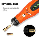 Minijuego de herramientas giratorias inalámbricas de iones de litio de 3.6 V, 3 velocidades ajustables, cable de carga USB y 31 accesorios para perforar, moler, limpiar, pulir y tallar de GALAX PRO