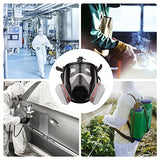 ▶ Respirador de Cara Completa Reutilizable Cubierta de Cara Completa Cubierta de Gas 8 en 1 Respirador de Vapor orgánico Amplio Campo de visión para máquina de Pintura Pulido Soldadura y Otra