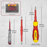 Juego de 5 Desarmadores Aislados de 1000V, Desarmadores Electrotécnico con Estuche, Destornillador con Hojas Intercambiables, Destornillador para Reparaciones Domésticas