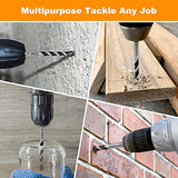 ▶ Juego de Brocas de hormigón y mampostería, juego de brocas profesionales (5 piezas) para vidrio, ladrillo, plástico, cemento, madera, azulejos, etc., punta de carburo de resistencia industrial, 1/4"-1/2"