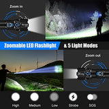 🔦 Linterna recargable Goreit - Linterna de alta intensidad recargable, 20000 lúmenes, linternas LED XHP70.2 USB, luz de flash superbrillante, linternas de mano de alta potencia para acampar, IP67 impermeable, con zoom