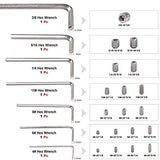 ▶ Hilitchi - Juego de 240 tornillos hexagonales de cabeza hexagonal SAE de acero inoxidable con 7 llaves hexagonales