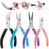 ▶ Juego de 4 Alicates para Joyas, Pinzas para Bisuteria y Joyeria Herramientas, Alicates de Joyería, Alicates para Hacer Joyas, Kit de Fabricación de Joyas para Suministros de Fabricación de Joyas.