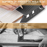 Herramientas Carpintería  GMK Regla multifunción para carpintería, Plásticoherramientas Carpinteria ABS, Herramienta de medición de ángulo 3D, 45 Grados, 90 Grados (Gris)