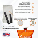 ▶ Manta ignífuga Supa Ant: manta supresora y cubierta de seguridad contra incendios de emergencia para cocina, chimenea, camping. Manta ignífuga de fibra de vidrio para emergencias y supervivencia. Paquete de 2 (99 x 99 cm).