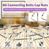 🔩 Swpeet Juego de 25 tornillos de encuadernación chapados en níquel M6 x 16 mm, tuercas hexagonales, kit surtido de tuercas de barril con 1 llave Allen, poste de tornillo para muebles, cinturón avellanado