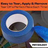 Cinta de pintores azul sin residuos, 5,8 cm, 60 yardas, 1 paquete, fácil de rasgar y extraíble de grado profesional, ideal para el hogar, la oficina o contratista comercial. Pintura limpia, sin goteo con rollos de papel crepé anchos