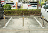 Bolardos de estacionamiento Bolardo de Barrera de Seguridad Amarilla de Acero Inoxidable Resistente con 4 Tornillos de expansión para áreas sensibles al tráfico (Tamaño: 800x76 mm) (800x76 mm)