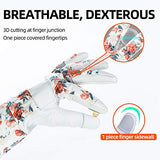 Vgo... 1-Par de Guantes de Jardinería de Genuino Cuero de Cabra, Protección de Puño Largo, Guantes de Agarre, Alta destreza (8/M, Blanco, GA9658-W)
