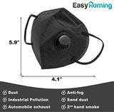 ▶ Mascarillas desechables  para la venta con válvula, 5 unidades de máscara negra – desechable lavable – cubierta respiratoria antipolvo, anti contaminación, 5 capas no tejidas, respiratorias