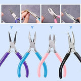 ▶ Juego de 4 Alicates para Joyas, Pinzas para Bisuteria y Joyeria Herramientas, Alicates de Joyería, Alicates para Hacer Joyas, Kit de Fabricación de Joyas para Suministros de Fabricación de Joyas.