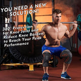 ▶ Rodillera con almohadilla de gel  para hombres y mujeres con almohadillas de gel para rótula y estabilizadores laterales, soporte de rodilla para entrenamiento, correr, levantamiento de pesas, para alivio del dolor de articulaciones de art