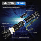 🔦 Linterna recargable Goreit - Linterna de alta intensidad recargable, 20000 lúmenes, linternas LED XHP70.2 USB, luz de flash superbrillante, linternas de mano de alta potencia para acampar, IP67 impermeable, con zoom