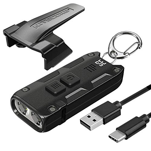 🔦 Linterna recargable Nitecore.-  Linterna llavero EDC recargable USB-C Lumen con cable de carga Lumentac