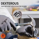 ▶ Guantes de jardinería  de Trabajo y Jardinería con Revestimiento de Nitrilo (Tamaño 7/S, Negro, NT2110)