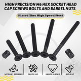 💢  Hilitchi M6 - Juego surtido de 120 tornillos de cabeza hexagonal negros para cuna, cama de bebé, muebles, cunas y sillas (35mm/45mm/55mm/65mm/75mm-Kit surtido)