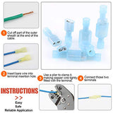 💢 Hilitchi 100pcs 16 – 10 Gauge Nylon Totalmente insulated-male Spade terminales y Quick Splice Electrical Wire Connector Assortment Kit, 16-10A.W.G