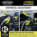 Artago 870 Bastón para Automovil Volante con Alarma Inteligente 120dB, Bastón para Carro Inmovilizador de Auto 2 en 1 Bastón de Seguridad Seguro Auto, Bastón de Seguridad Auto Bastón Antirrobo